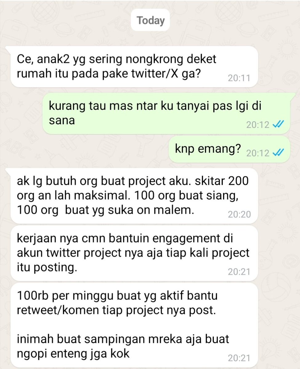 GraceWp33299's tweet image. Gaes help Rt.🙏

Buat kalian yang mau duit kopi tambahan 100rb per minggu boleh banget ini sih. 😭

Kerjaan nya cuman bantu Komen/RT di akun project nya doi

kalo tertarik komen dan Follow aja ya biar aku bisa DM dan add ke group chat.

#zonauang #zonajajan
