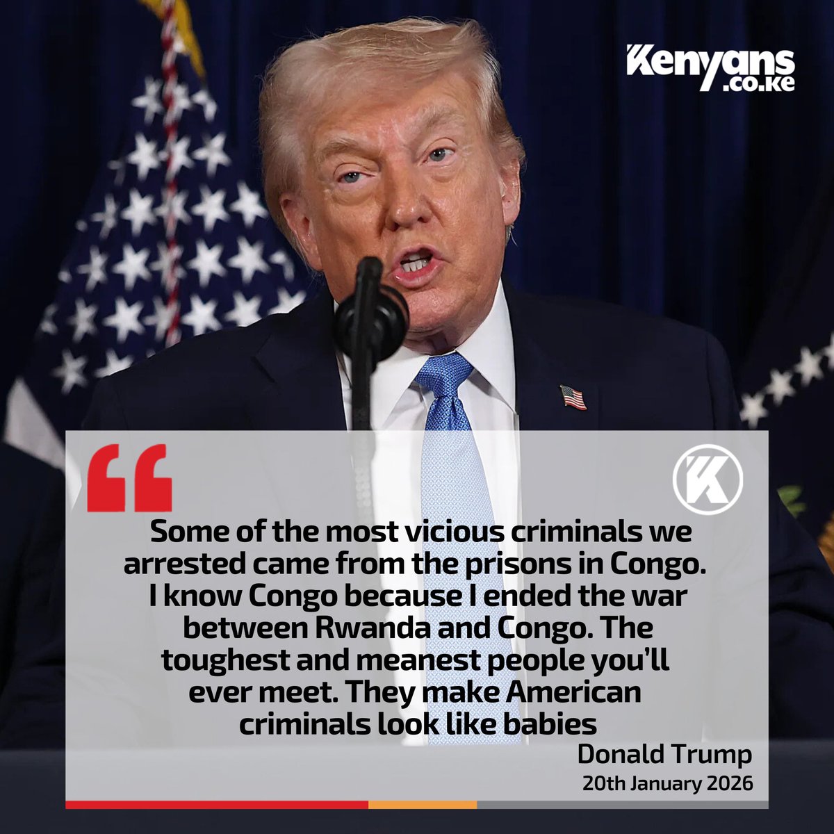 Kenyans's tweet image. Criminals from Congo are vicious, they make American criminals look like babies - Trump