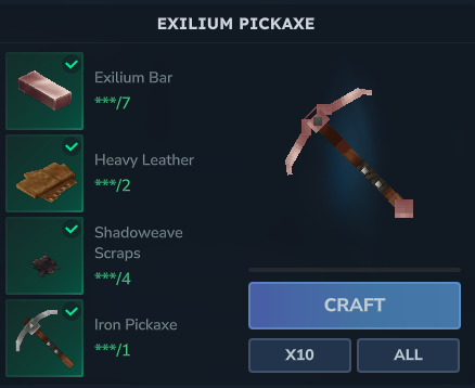 NeoTheJackal's tweet photo. Also pondering about using previous tools as ingredients, so you don't have a chest full of old tools or have to scrap them. https://t.co/s3N5DUUfAP