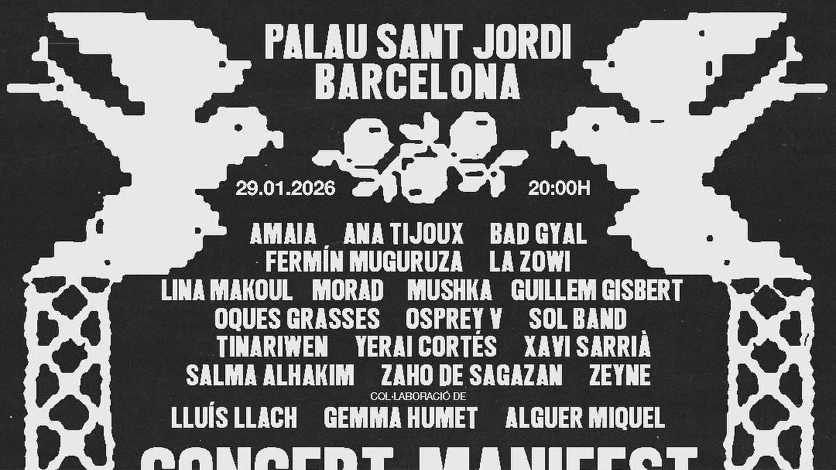 MorenoG_Agustin's tweet image. Ahora que Trump y Netanyahu siguen burlándose del mundo en Gaza, el 29 de enero va a celebrarse una gran convocatoria cultural y solidaria en Barcelona: CONCIERTO-MANIFIESTO X PALESTINA en el Palau Sant Jordi
Espectacular compromiso de grupos👇👇y las sorpresas que habrá
ATENT@S!