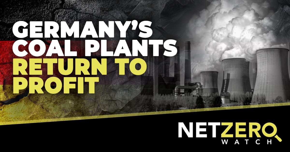 NetZeroWatch's tweet image. The coal-fired power plants in Germany are profitable to run again amid surging electricity demand and a plunge in European carbon prices. The cold snap, soaring demand, and faltering renewable output, especially solar in the winter, have resulted in coal and gas plants meeting…