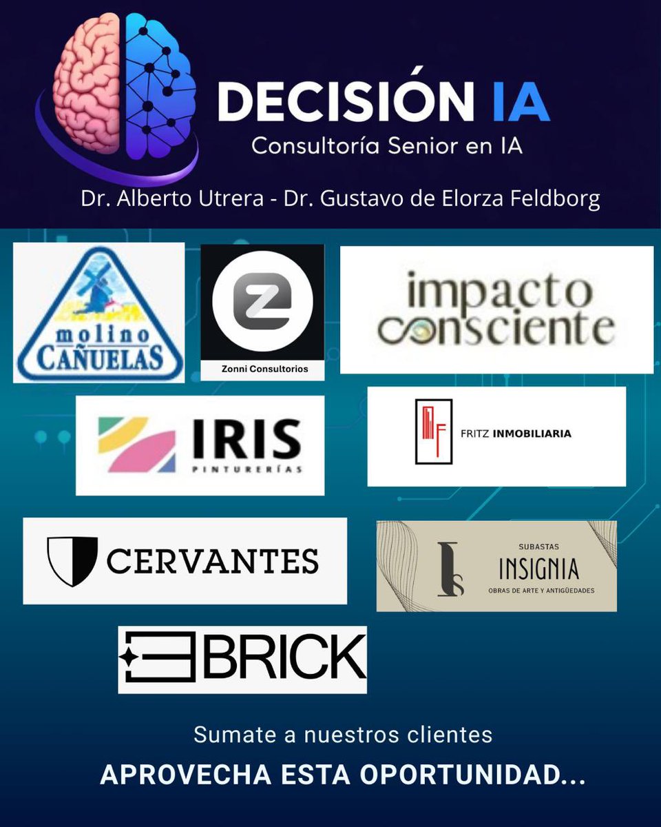 gdeelorza's tweet photo. Cuando quieras acordamos
Una reunión…

#DecisiónIA #InteligenciaArtificial #MarDelPlata #ConsultoríaEmpresarial #TransformaciónDigital https://t.co/n3K44IiyH3