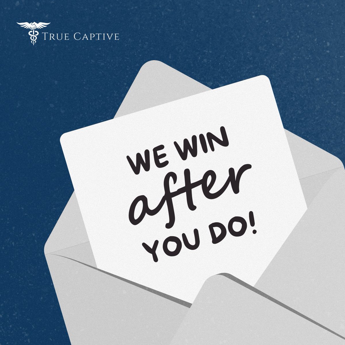 TrueCaptive's tweet photo. We win after you do. 
At True Captive, we don’t profit until your group actually sees savings. That’s the way our model is built—and honestly, it’s how insurance should work. 🤝

Your success is the point. ✍️
Let's talk about your 2026 strategy!

#CaptiveInsurance https://t.co/xRm0L1EtQm