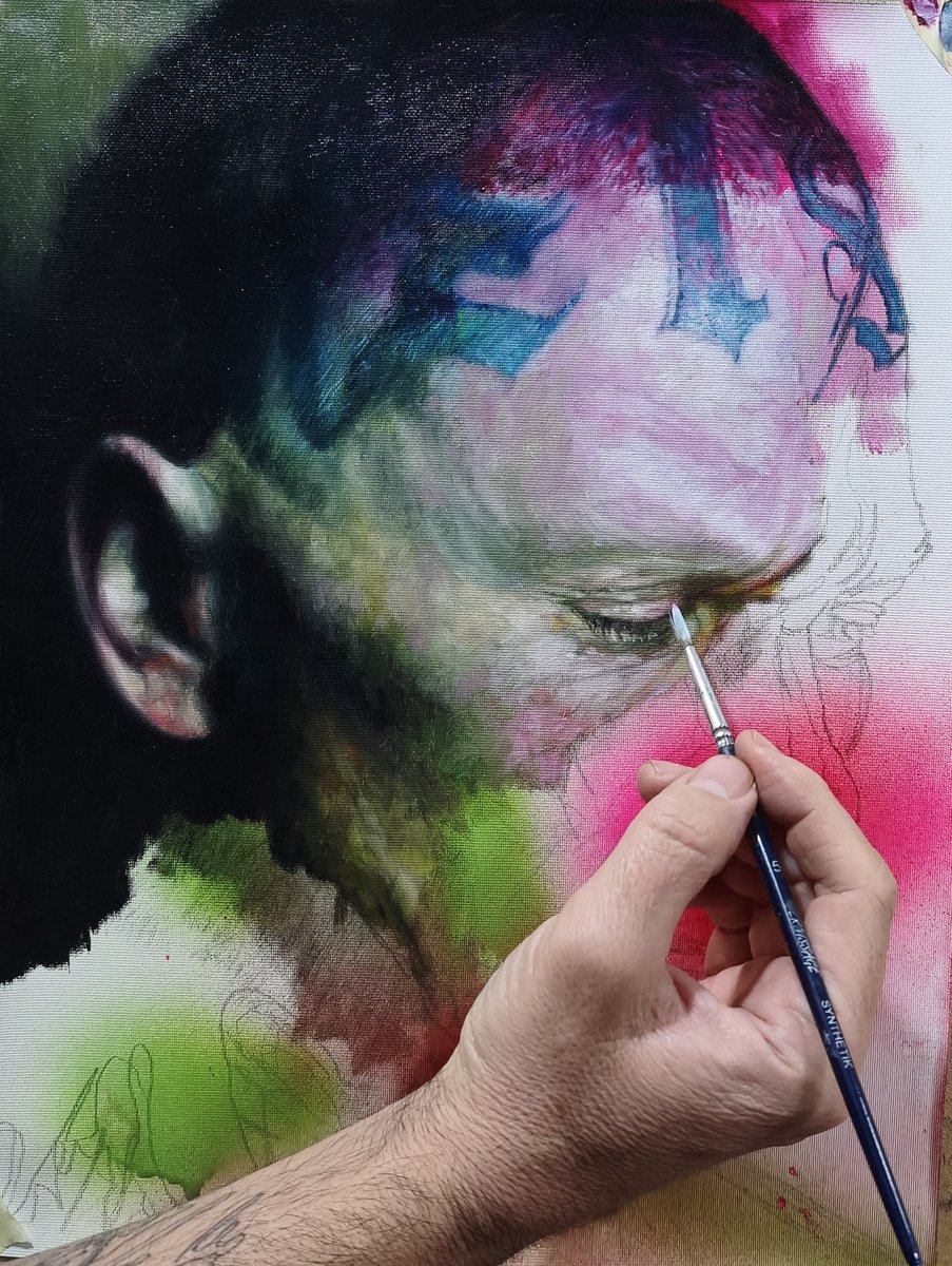 eugenvarzic's tweet photo. "Mr. Loverman"

Devotion is a quite wound. 

Oil on canvas, in progress. 
40x30 cm
2026.
#art #differentkindsoflove https://t.co/5mFVe6XgfD