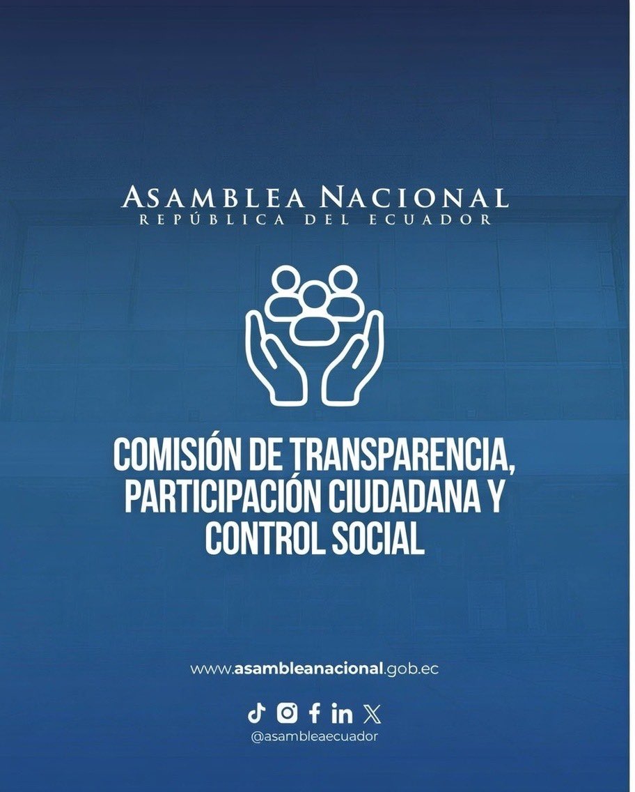 #AsambleaEc2026 | <a href="/ParticipacionAN/">Comisión de Transparencia, Participación Ciudadana</a> instala la sesión Nº47 con cuórum reglamentario. Sigue su desarrollo en vivo ▶️facebook.com/share/v/17hULg…