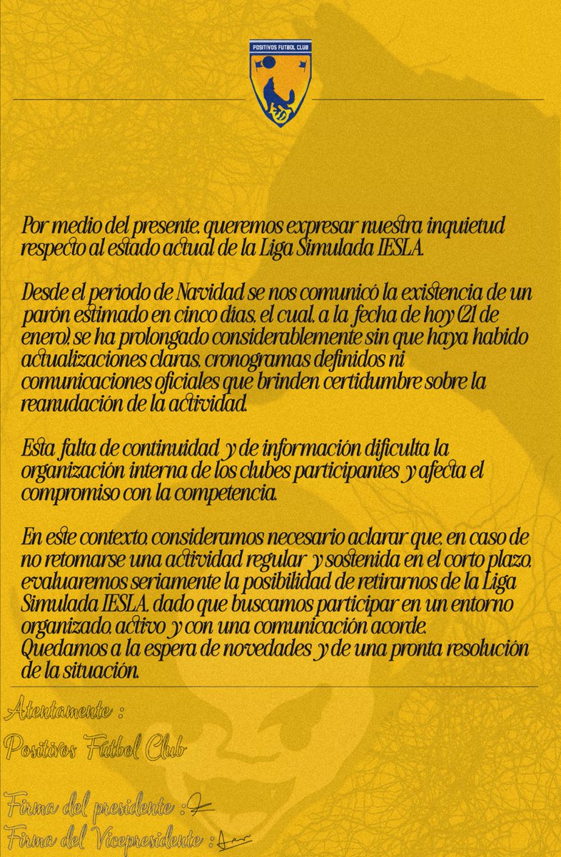 COMUNICADO OFICIAL🐺💙💛
———————————————
#JorgeEspañolMercenario