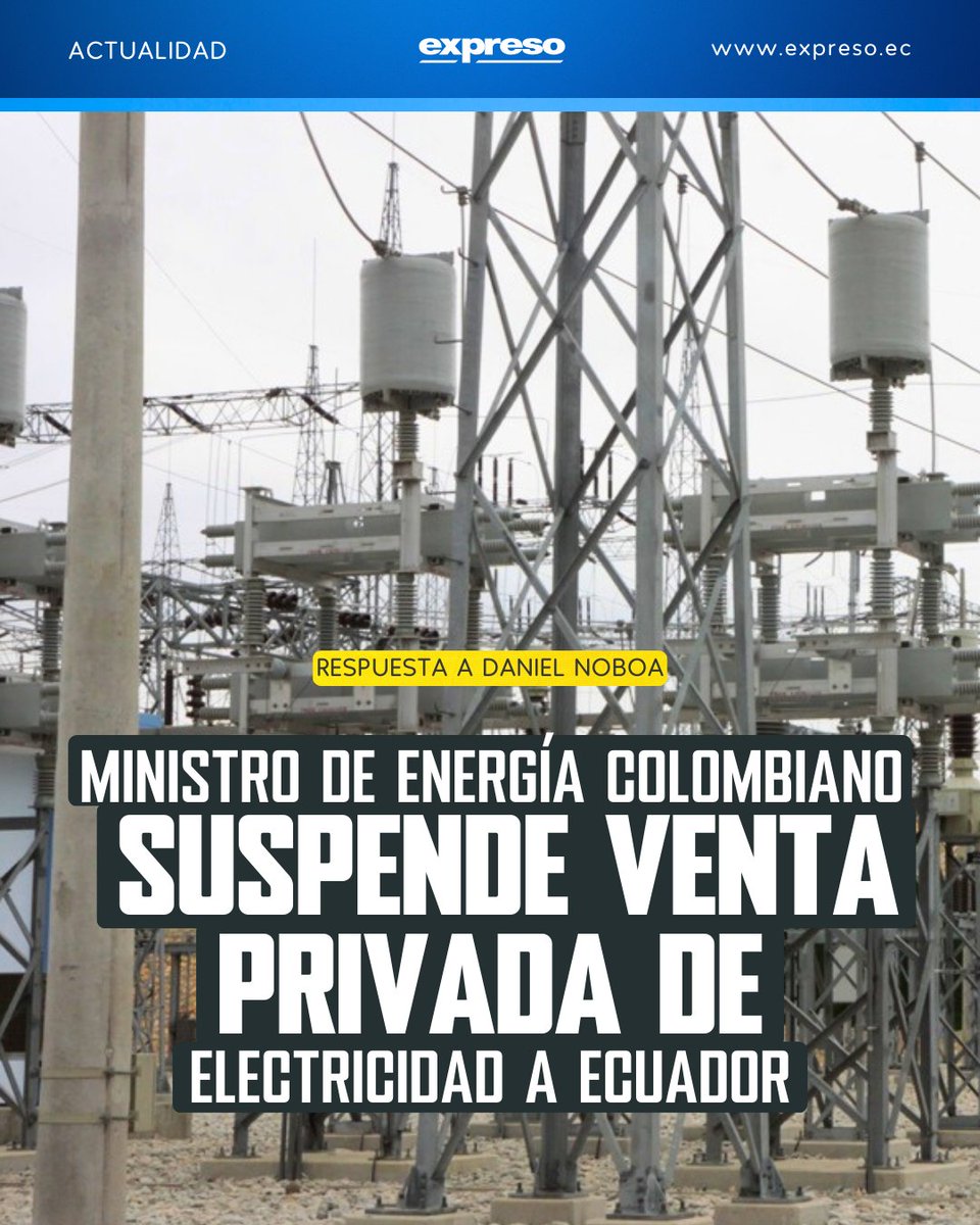 Colombia decidió no vender más energía a Ecuador. Esto en reacción a la tasa de seguridad del 30% que el presidente Daniel Noboa anunció para las importaciones desde ese país. 

¿Cómo afectará esto a nuestra nación? 👉 bit.ly/4sQ6CT5