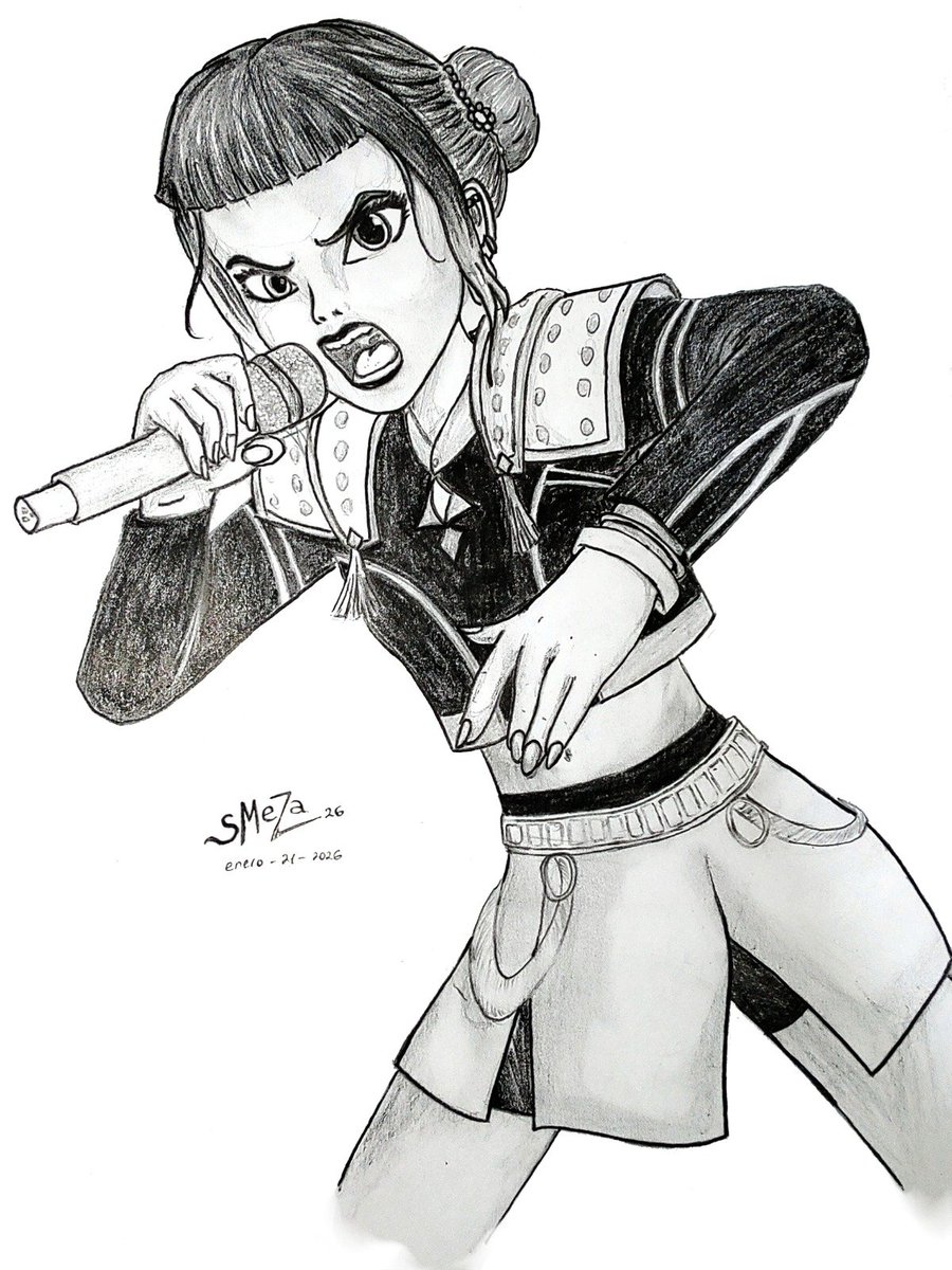 Dibujo que hice para <a href="/KVN64IST/">KVN🐟</a>
La imagen está un poco retocada porque le saque foto con mi celular (de ahí que un brazo brille de onda)