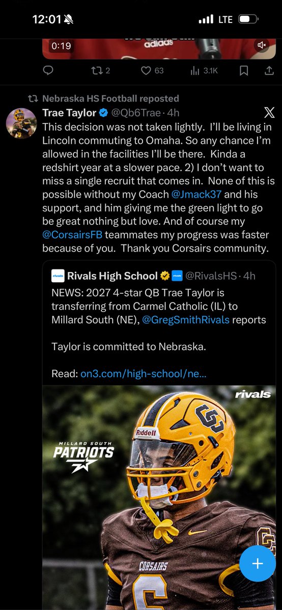 ScottBarnett79's tweet photo. ⁦@nsaahome⁩ please fill me in on what I’m missing here. Moving to NE, living in Lincoln, commuting to Millard South. You all need to get some rules in place that actually mean something.  You’re NCAA’s ugly sister when it comes to rules and how to enforce them. https://t.co/kvSp1bp7XN