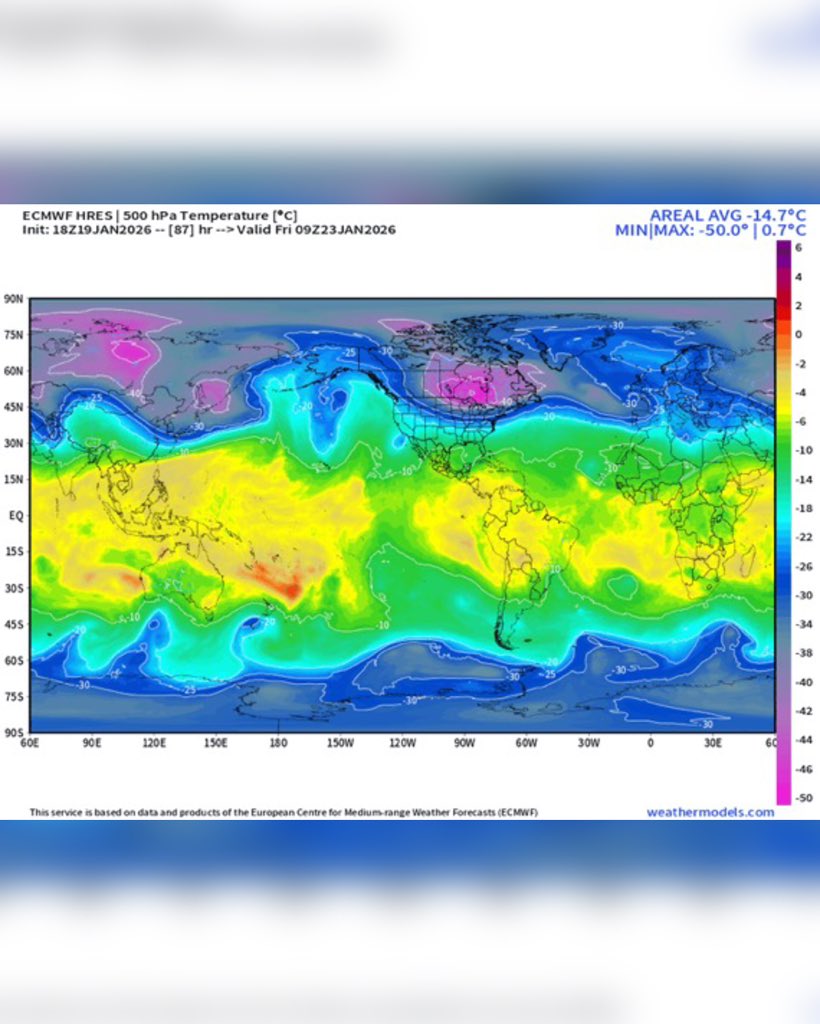 RTNToronto's tweet image. Ontario to be hit with extreme polar vortex on Friday as -50°C mid level temps move forward 🚨
