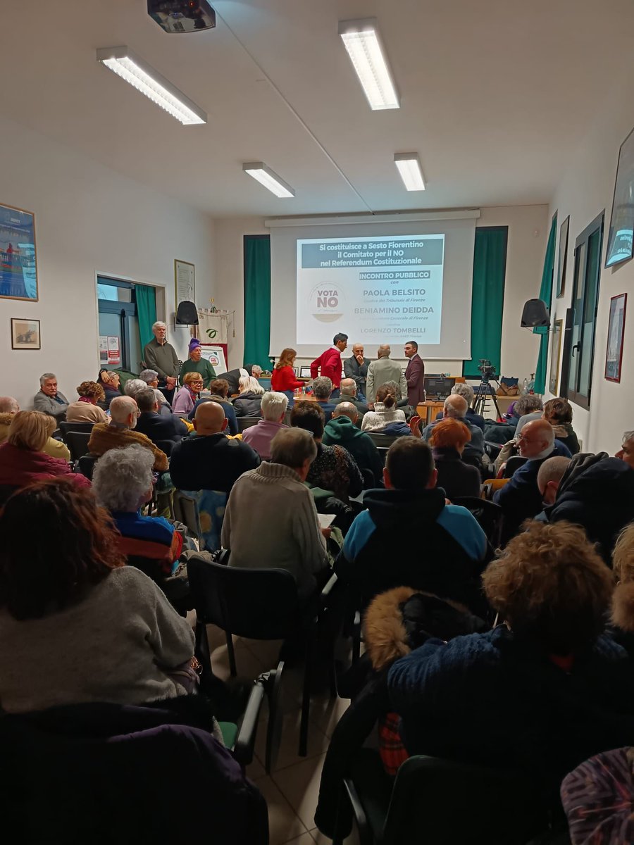 A Sesto Fiorentino. Sala piena per la nascita del Comitato per il NO al #referendum sulla #giustizia.
Un confronto su una riforma che stravolge l’equilibrio costituzionale, indebolisce l’indipendenza della #magistratura e apre la strada a pressioni politiche sui pm. #giustodireno