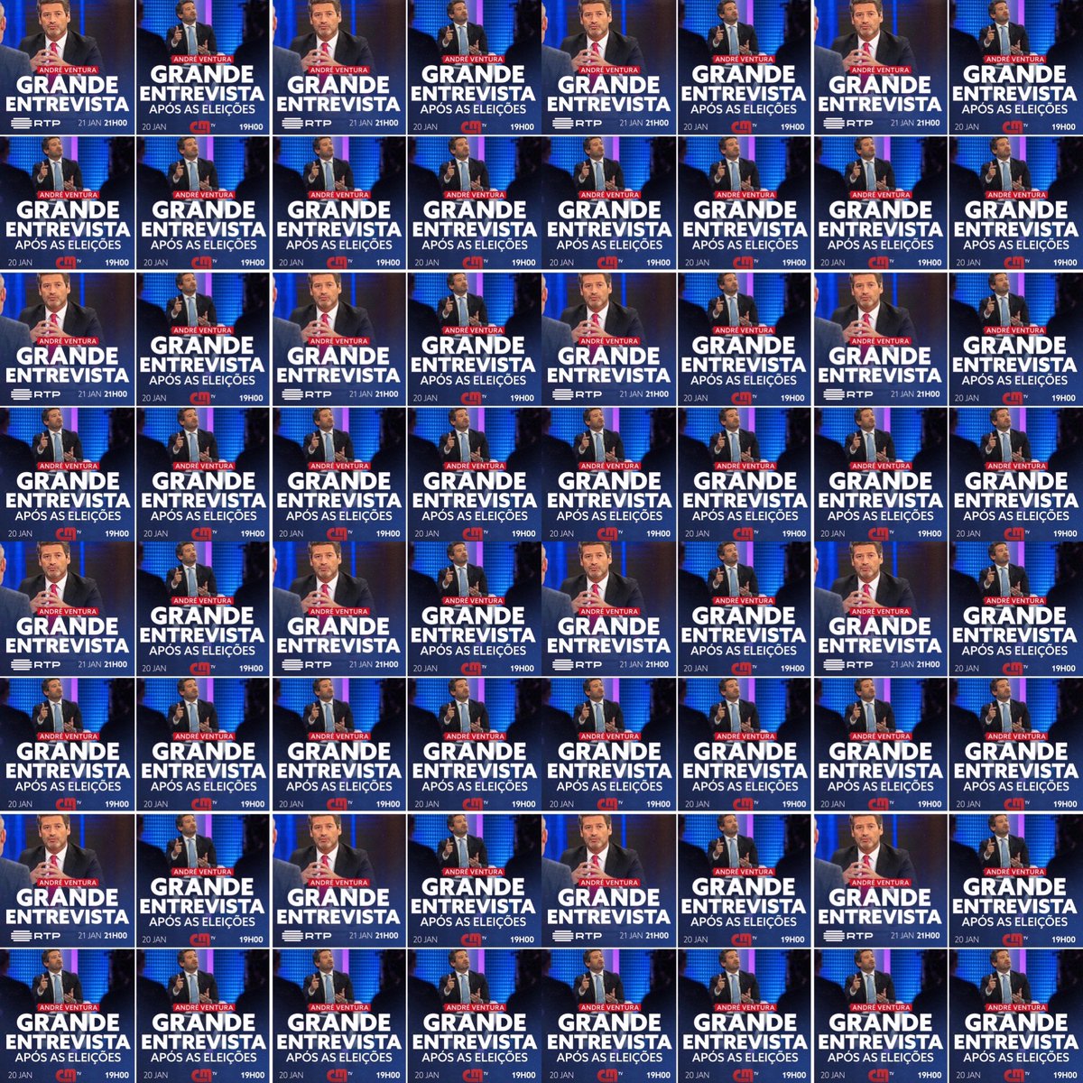 Seguro ganhou as eleições domingo. 
Segunda-feira a RTP entrevistou Ventura. 
Terça-feira a CMTV entrevistou Ventura. 
Hoje quarta-feira a RTP entrevista novamente Ventura.