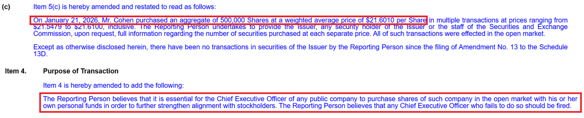 Infinitynova741's tweet image. Wow Ryan Cohen just bought another 500k shares of $GME 😳

That's on top of his 500k yesterday

And that "Purpose of the transaction" note is what I'd expect from a leader. 💪

Source: sec.gov/Archives/edgar…