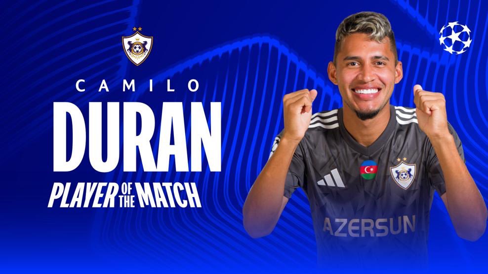 🌟🇨🇴 CAMILO DURÁN fue elegido MVP en la victoria 3-2 de Qarabag ante Eintracht Frankfurt en la UEFA Champions League.

👉 El colombiano anotó dos goles.

📸 <a href="/ChampionsLeague/">UEFA Champions League</a>