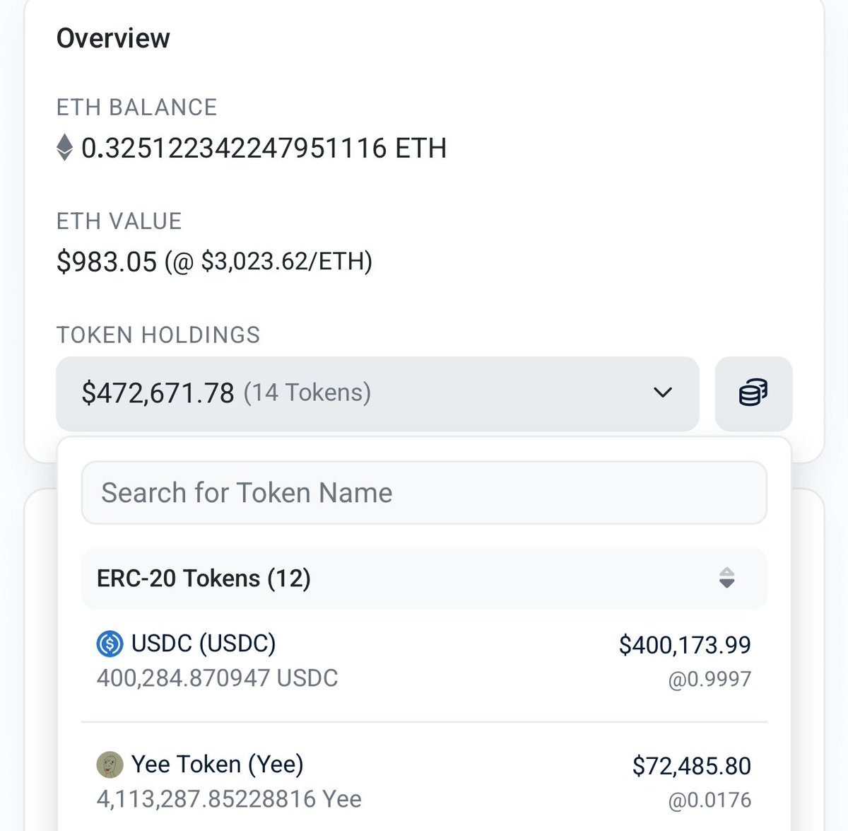 Dillion 10,000$ buy

400,000$ yet to come into yee from just one man. Thats over 2% supply.

Squeeze to 200/300m soon for $YEE

etherscan.io/address/0xb474…