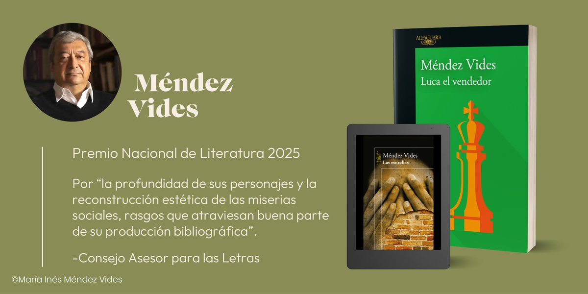 Nuestro más sincero reconocimiento a Méndez Vides, ganador del Premio Nacional de Literatura Miguel Ángel Asturias 2025, por una trayectoria literaria que contribuye de manera significativa al panorama cultural guatemalteco. 📚👏