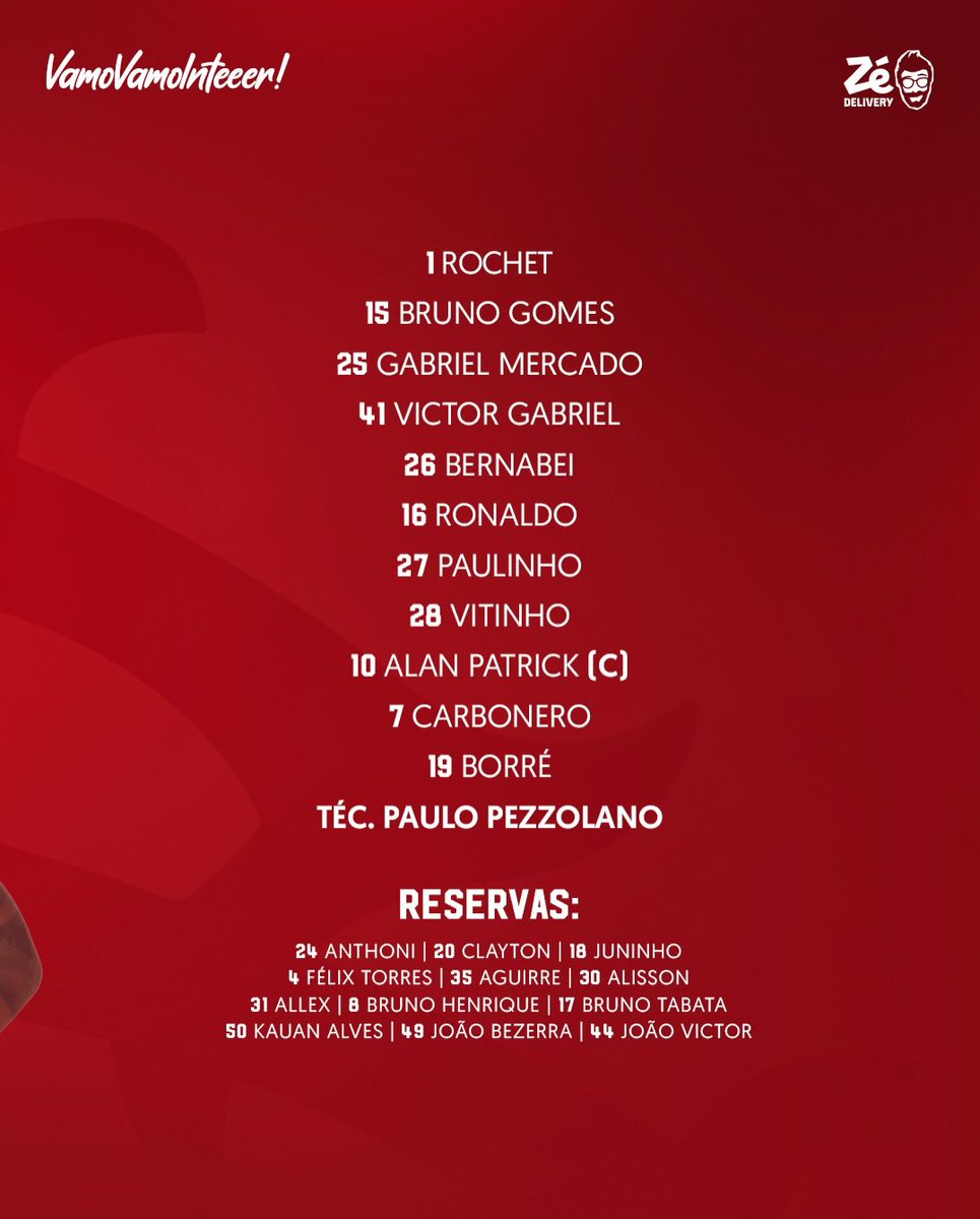 INTER ESCALADO!

👉 O Internacional está escalado para enfrentar o Inter SM!