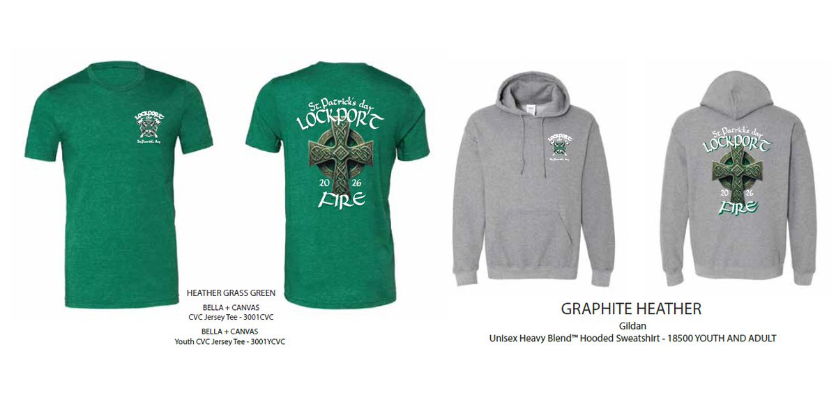 LockportFire's tweet image. The 2026 Lockport Fire St. Patrick’s Day shirt is listed on our website in the shop:  lockportfire.org/shop
Both kids and adult sizes, short sleeve and hoodies available.

As always, 100% of the proceeds go to Firefighter Mental Health Treatment and Cancer Research.  Don’t…