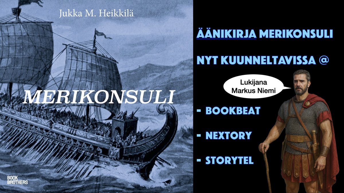Lutatius's tweet photo. #merikonsuli #historiallinenromaani #äänikirja  #äänikirjat #audiobook #audiobooks @BookBeatSuomi @nextory @storytel_fi https://t.co/9NneEXocrd