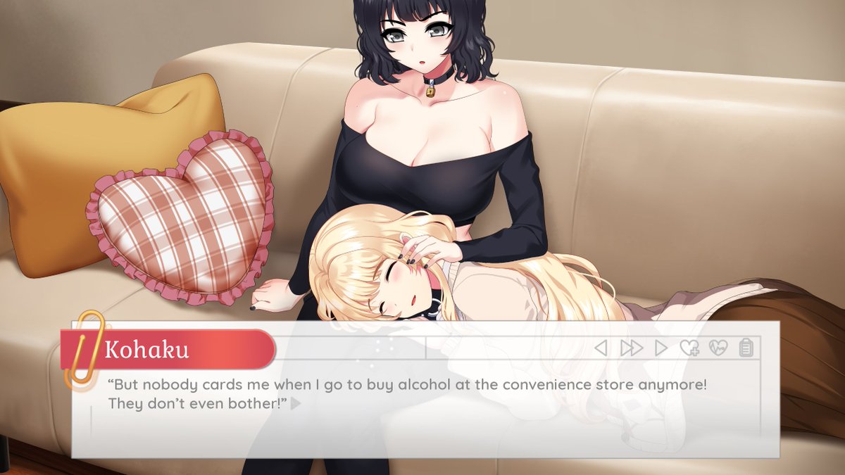 ebihimes's tweet image. My wholesome yuri visual novel about a shy teaching assistant and a gothic school nurse, Fragile Feelings, now has 50 reviews on Steam‼️
Thank you so much for all of the support! I'll work hard to fill the world with even more yuri 💪✨