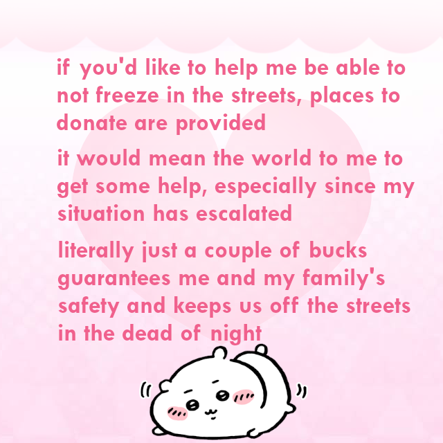 dailyfggirls's tweet photo. my situation has gone from bad to worse. hoping it'll get some attention, i drummed up this quick graphic to get my message out there. text provided below incase this is hard to read  

#MutualAid 
#MutualFunds 
#EmergencyFunds 
#MutualAidRequest 
#Homeless https://t.co/b612VKpZ2w