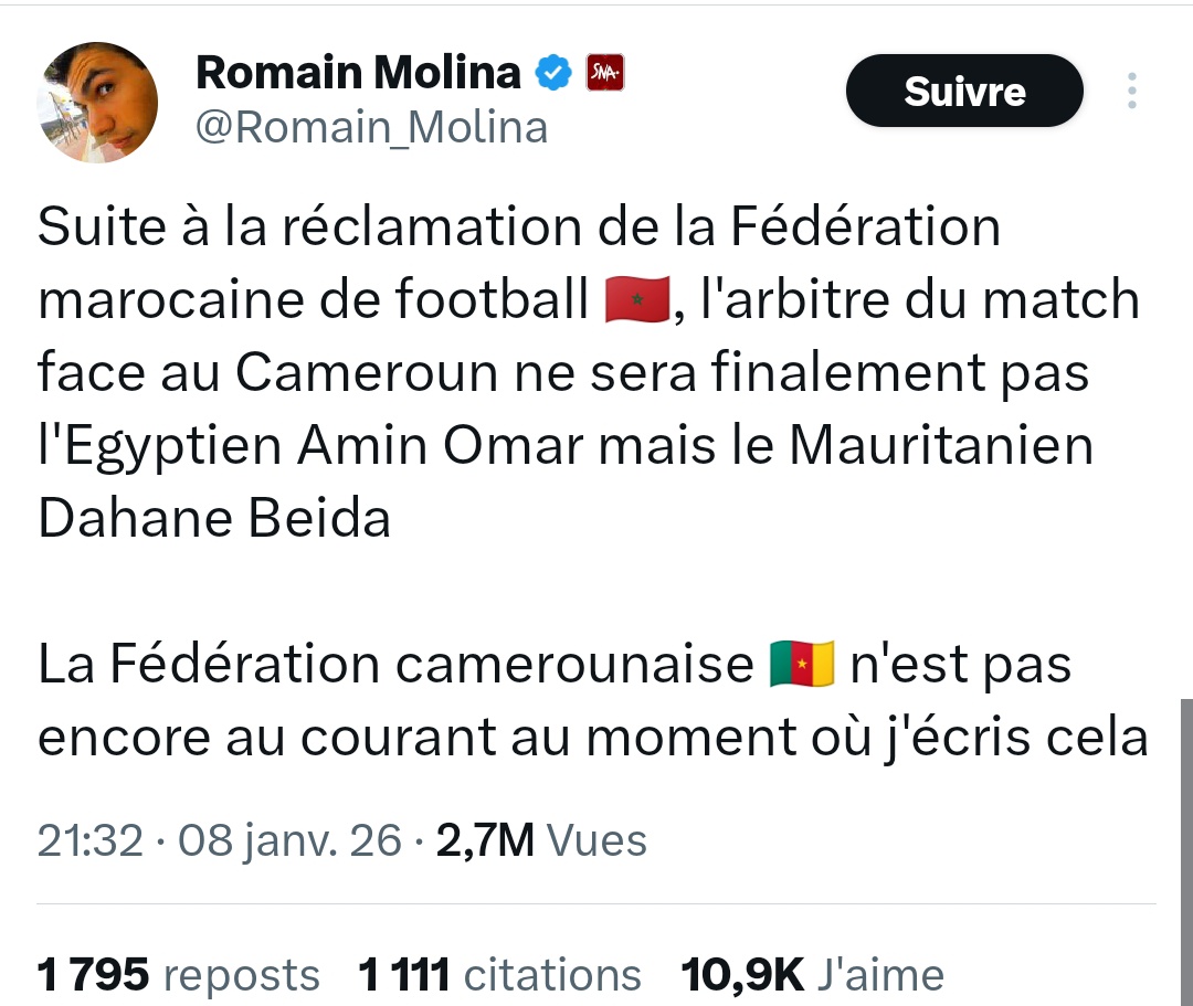 skefkef's tweet image. Apart le communiqué qui existe bel et bien sur le site officiel sale menteur 
un exemple parmi des dizaines où t'as alimenter les théories du complot  pr des likes et tes agendas   
1/pointer le maroc avant 24H  le match
2/ Rectification 24h plutard après avoir foutu le bordel