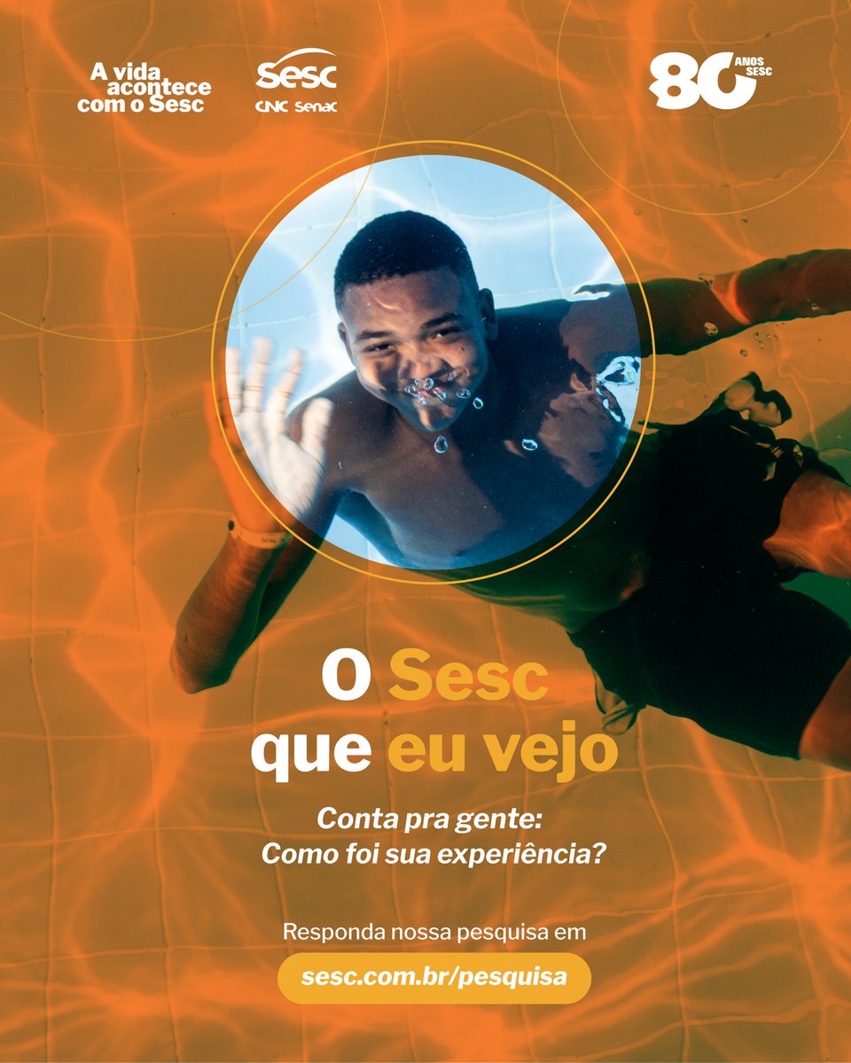 Neste início de ano, que tal mostrar o Sesc que você vê? Conte pra gente o que funcionou, o que marcou e o que pode melhorar.

Responda à pesquisa em sesc.com.br/pesquisa 

Sua voz vai fazer toda a diferença no nosso 2026.