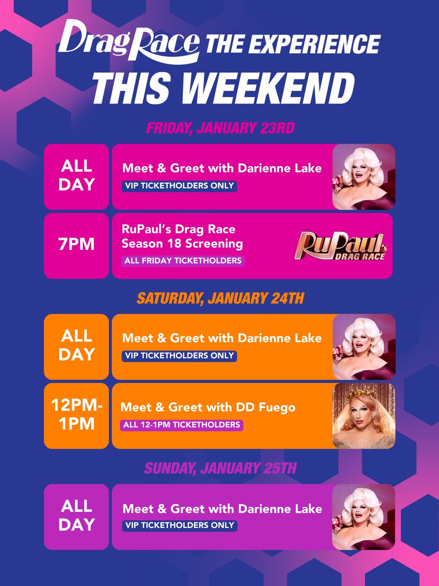 dariennelake's tweet photo. Iโm in Chicago this weekend at @RuPaulsDragRace #dragraceexp @wowpresentsplus Come meet me, live you drag race fantasy, take pictures and videos, and throw shade! https://t.co/ycBYoyv7Mm