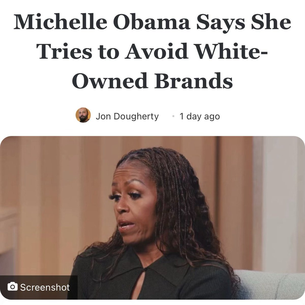 Michelle Obama says he tries to avoid White-owned brands.
