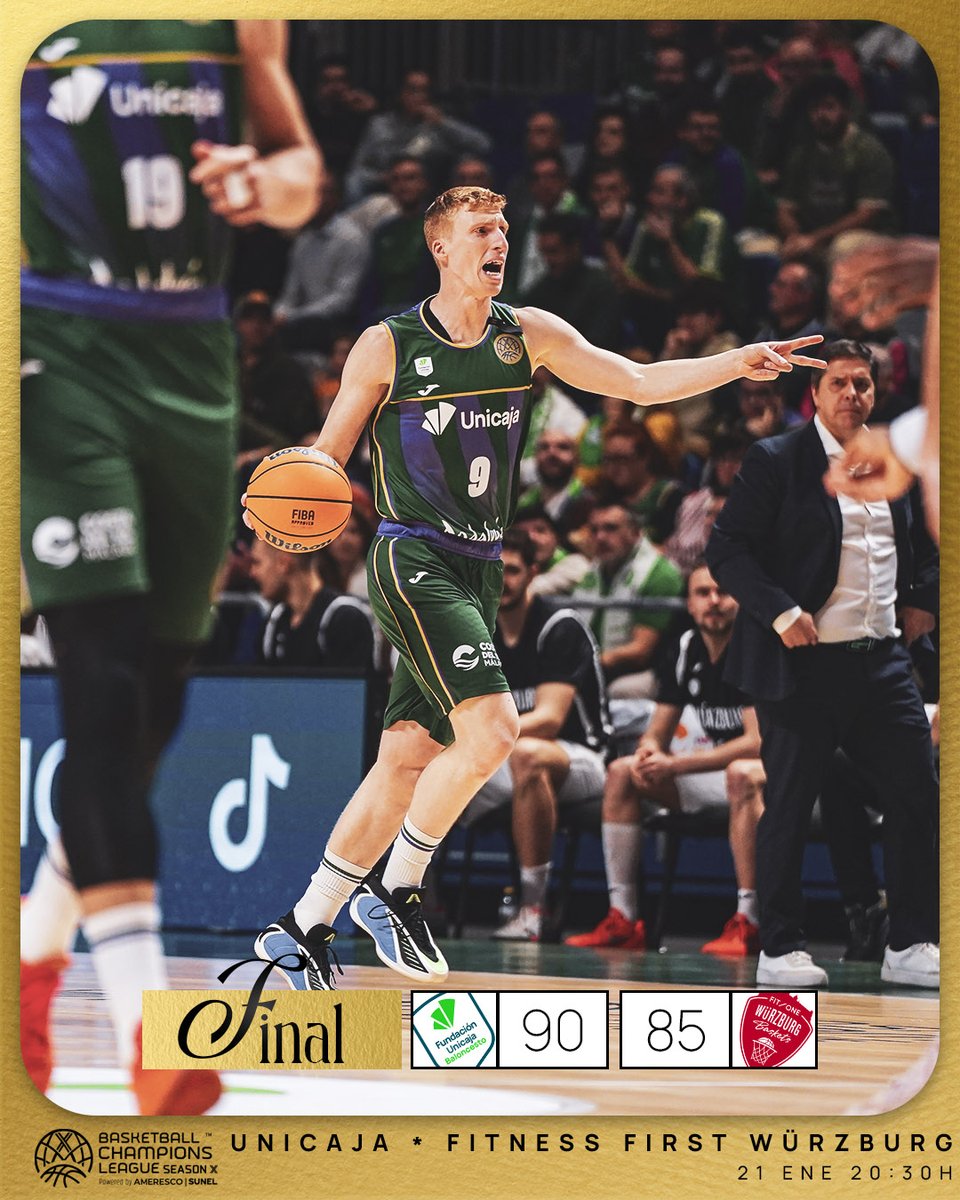 🚨 FINAL. ¡Victoria! 90-85

🏆 J. 1 Round of 16 <a href="/BasketballCL/">Basketball Champions League</a>
🆚 Fitness First Würzburg

💚💜 #YoSoyDelUnicaja #BasketballCL