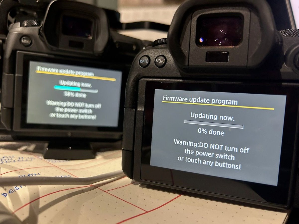 Upgrading firmware on both cameras at once. YOLO.