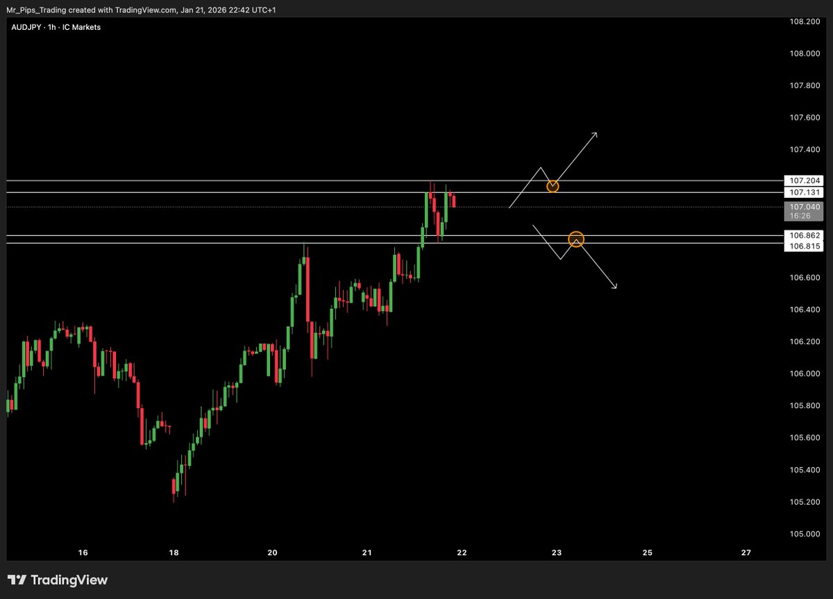 MrPipsTrading's tweet photo. 4 new setups | 21.01.2026📌

AUD/JPY
AUD/USD
GBP/NZD
GBP/AUD

As usual, be mindful of AUD correlation.
Avoid overlapping exposure and manage risk accordingly.

Framework explained → pinned post

- Mr. Pips https://t.co/KzsBUhha1M