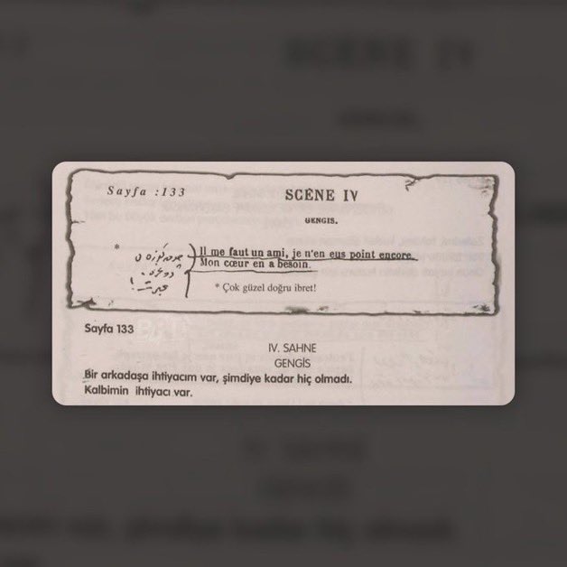 Atatürk’ün Voltaire okurken altını çizdiği not:

“Bir arkadaşa ihtiyacım var. Şimdiye kadar hiç olmadı. Kalbimin ihtiyacı var…”