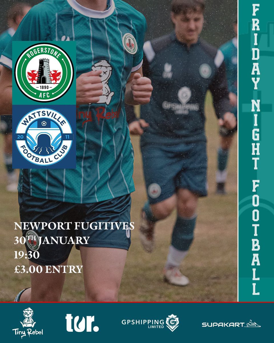 RogerstoneAFC's tweet image. Friday nights under the lights

Join us on Friday, 30th Jan, as we host our first game under our brand new floodlights as @WattsvilleFC visit The Fugies

🏟️ Newport Fugitives
⚽  19:30
🎟️  £3 adults
🎟️ FREE under-16s
🅿️ Serennu Children's Centre NP10 9LY

#BleedGreen