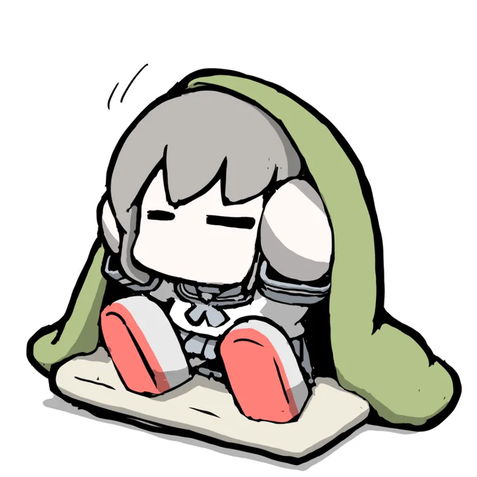 艦これラクガキ、寒さに備えるまめふぶ^^