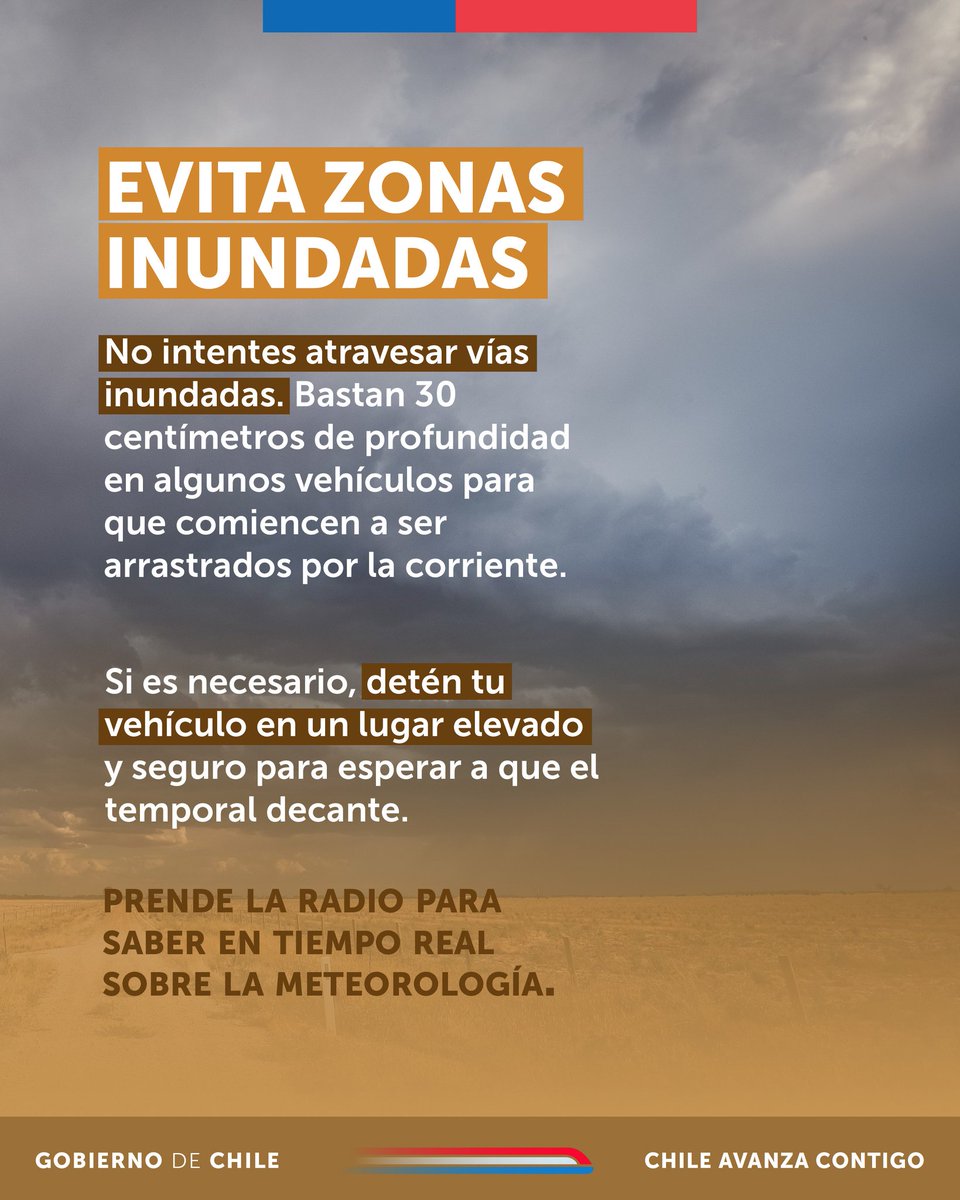 MTTTarapaca's tweet photo. #CONASET | 🌧 Frente a las sorpresivas lluvias que nos trae el invierno altiplanico, sigue las recomendaciones de @conaset para conducir con prevención y evitar todo tipo de incidentes.
✅️Una conducción precavida en condiciones adversas protege tu vida y las de los demás https://t.co/XhtrIraLlZ