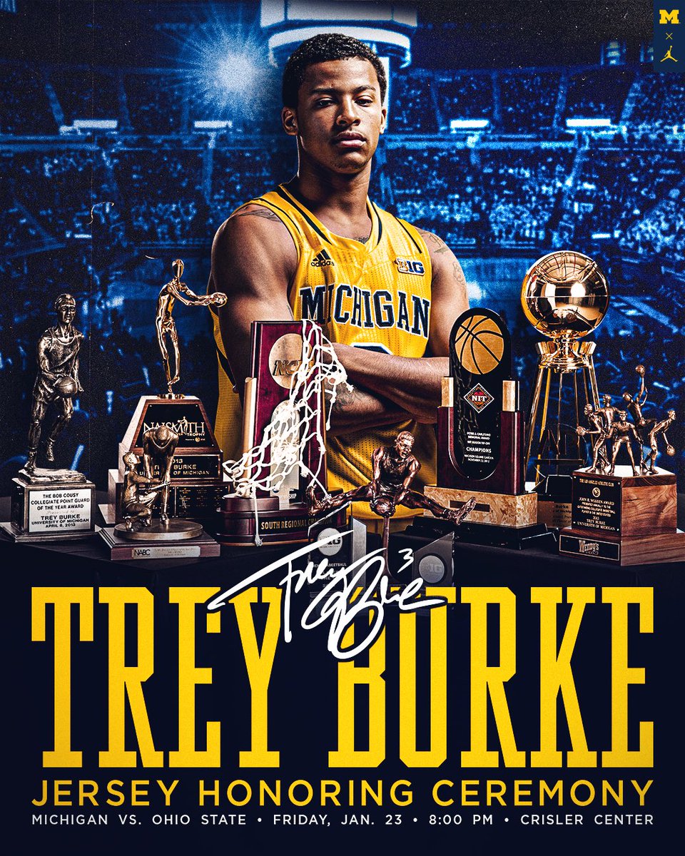 Honoring a legend on Friday. Stay in your seat at halftime as we raise Trey Burke's No. 3 jersey to the Crisler rafters. 

Still need tickets? Check SeatGeek » myumi.ch/9pnAW