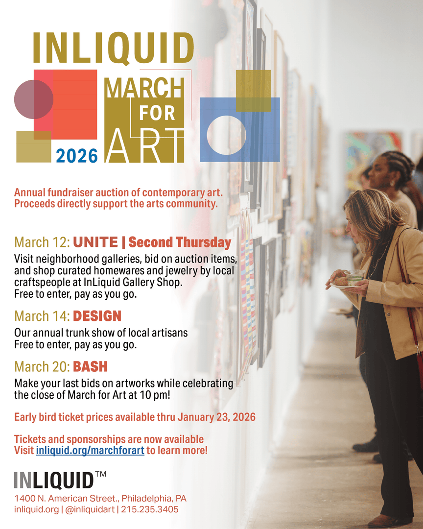 ChatterBlast's tweet photo. Calling all Philly art lovers! 🚨🎨 Our friends at @inliquidart are gearing up for another incredible March for Art, the largest art sale featuring Philadelphia-based artists and designers.

Secure your spot by January 23 for early bird tickets: https://t.co/inSl6qFDer https://t.co/r80tJIGyr4