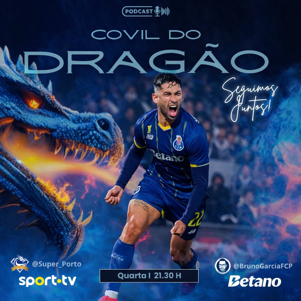 🔥 Hoje, pelas 21h15: novo episódio do Covil do Dragão!

Abrimos o Covil para mais uma noite de análise portista, onde vamos olhar para a atualidade do FC Porto, o momento da equipa e os temas que marcaram a semana azul e branca.

🎙️ Podcast com a participação:
Bruno Garcia, Luis