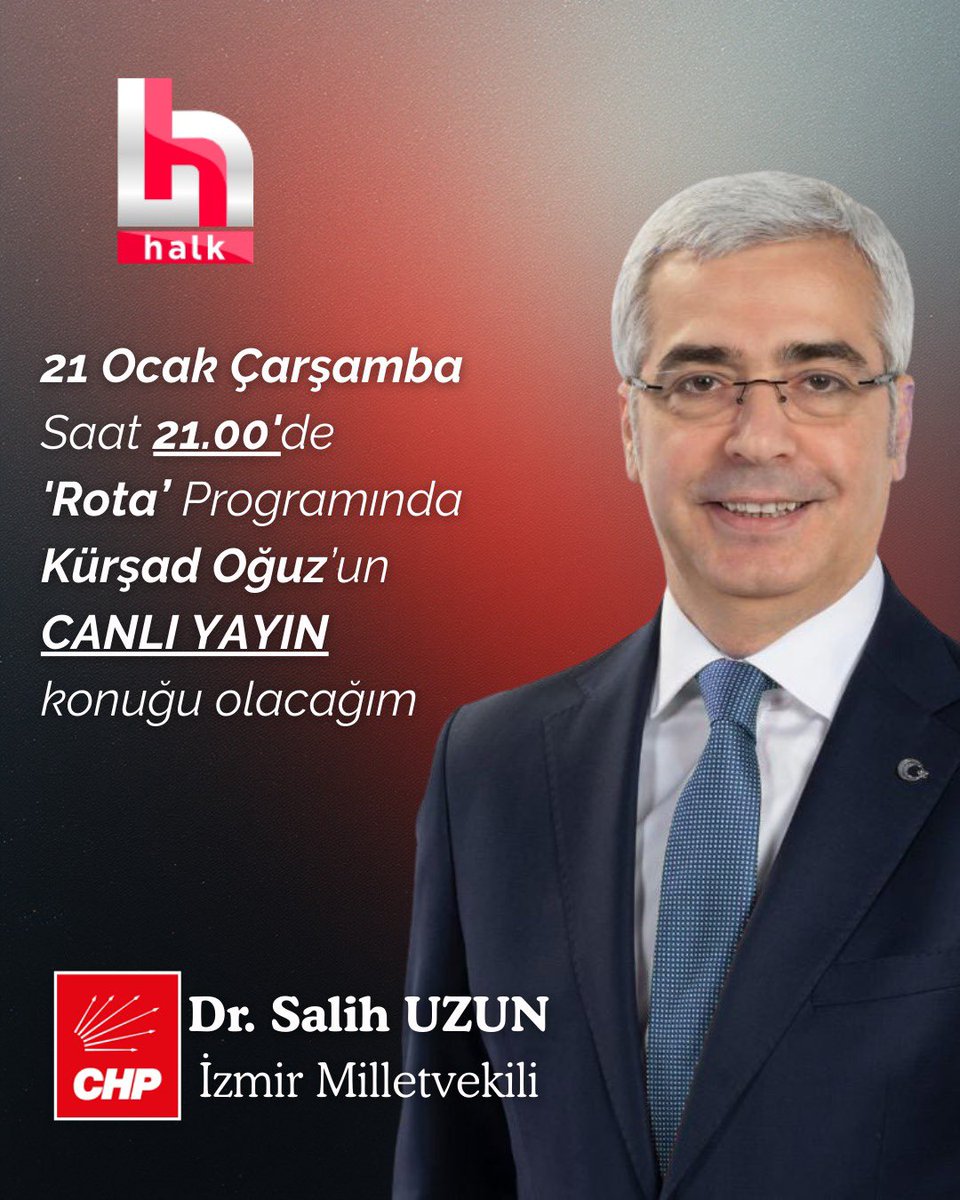 SalihUzunDr's tweet image. Bu akşam;
(21 Ocak Çarşamba)
Saat 21:00
(Çekmeköy Mitingi bitince)

Halk TV’de 
Kürşad Oğuz’un konuğu olacağım.

@halktvcomtr @kursadoguz
