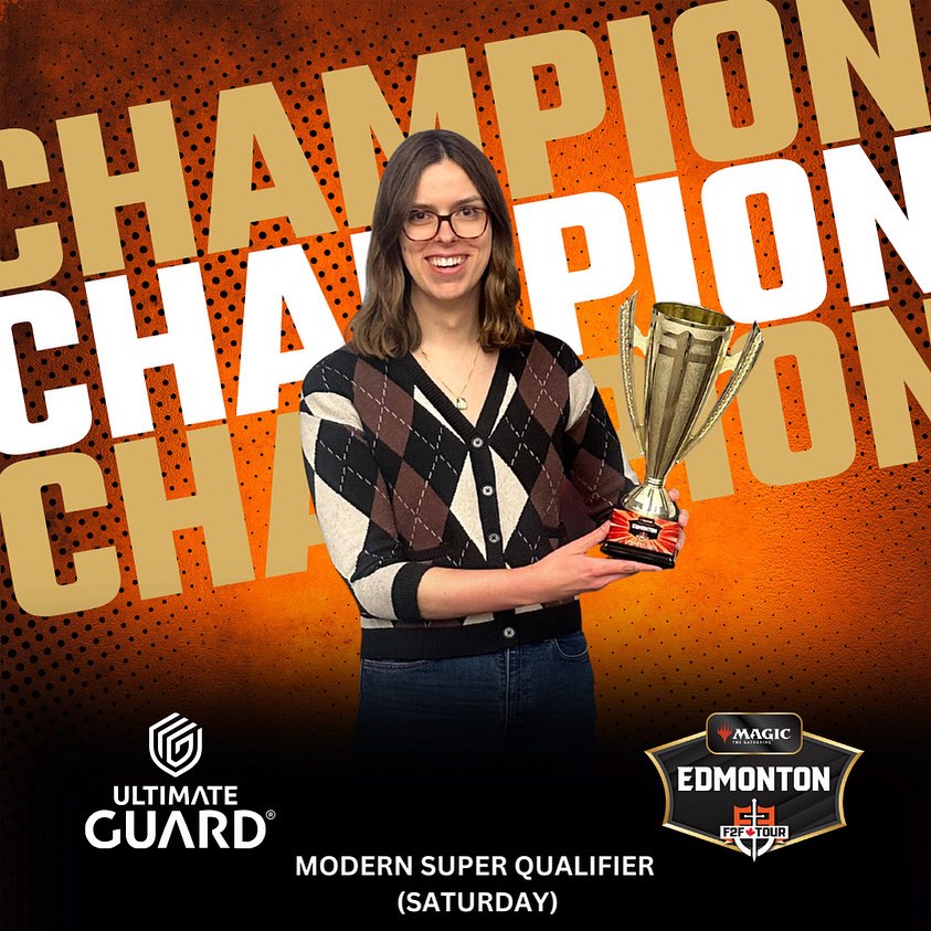 FaceToFaceGames's tweet image. Anna Heggerud is the Edmonton Modern Super Qualifier Winner! Congratulations and good luck at Tour Weekend (Vancouver), where they will compete for invitations to the Pro Tour and World Championships! 

Anna Heggerud est la gagnante du Modern Super Qualifier d’Edmonton !…