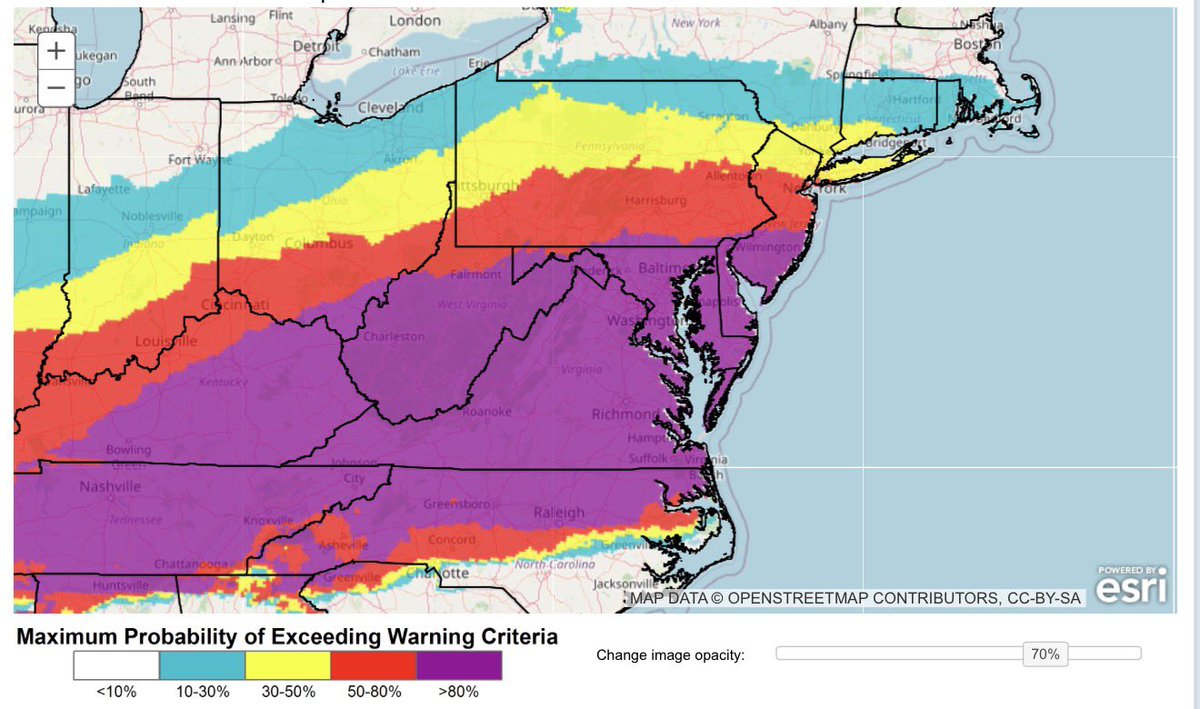 The National Weather Service has gone to the maximum risk level “extreme” for the upcoming winter storm…with a greater than 80% possibility that winter storm warning criteria (5”+ of snow in a 24 hour period) will be met in our region. ❄️☃️
