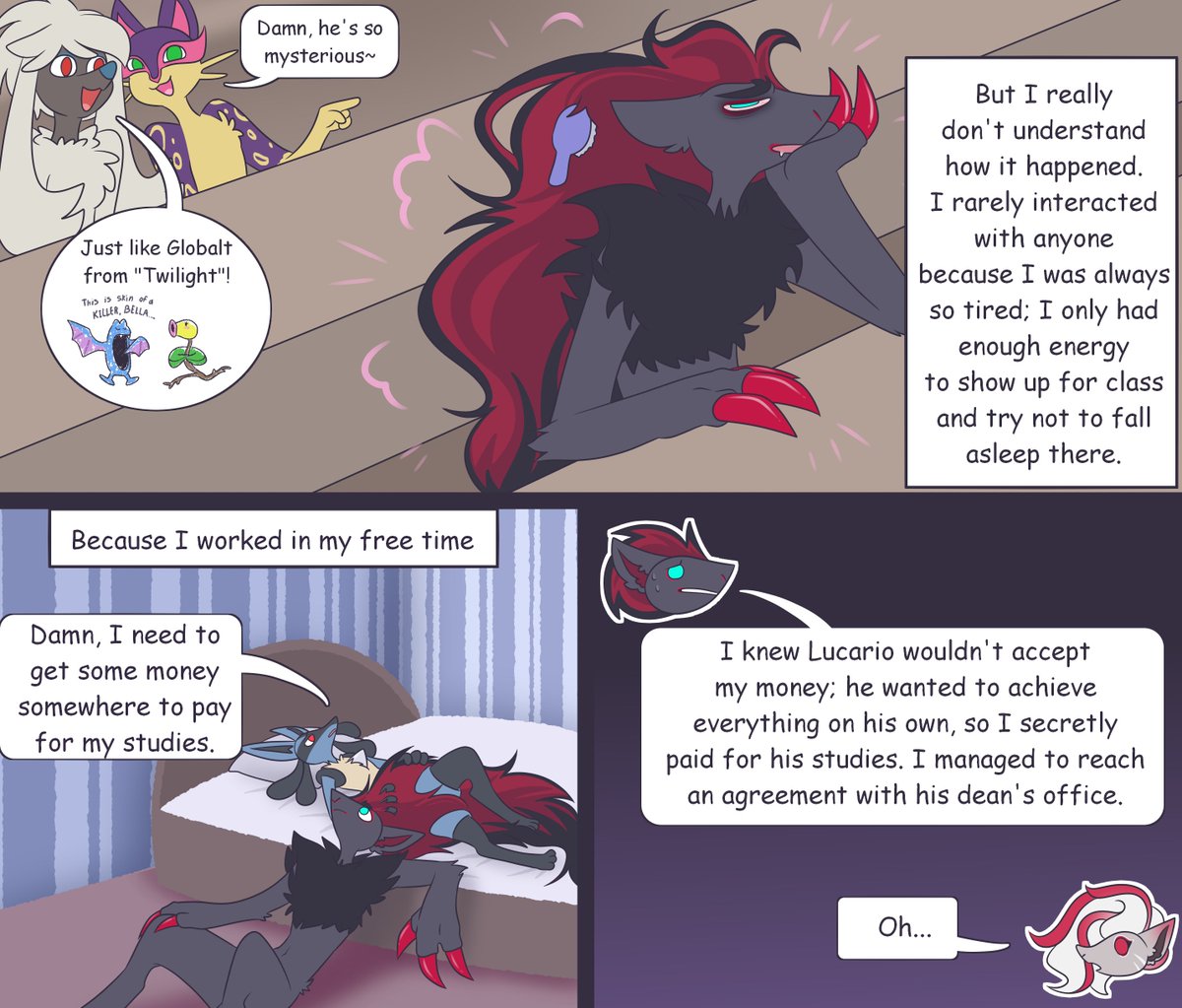 GeraF71049's tweet image. I just want you to be happy....
#Pokemon #Lucario #Zoroark #Furfrou #Liepard