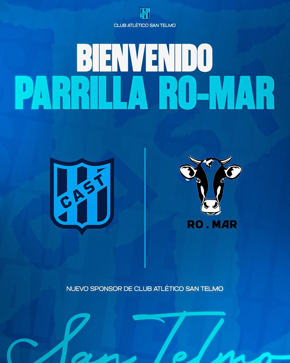➡️ San Telmo presenta a Parrilla RO-MAR como nuevo sponsor del club.

¡Bienvenido!