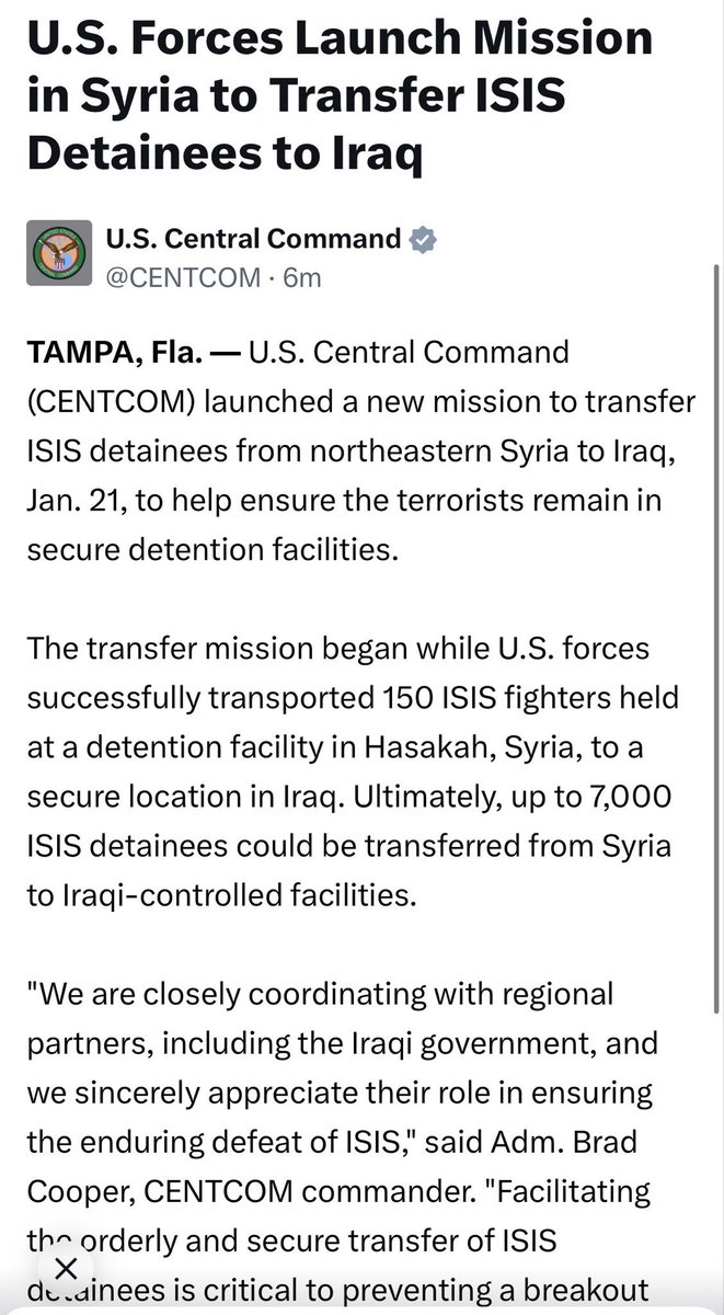 إذا بسط النظام السوري الجديد سيطرته على شمال سورية وشرقها بما فيها مواقع السجون، فلماذا تُنقل هذه الأعداد من الدواعـ،،ـش للعراق ؟! 

إذا كان الشرع/ الجولاني ونظامه قد تغيّر سلوكه، فلماذا تُنقل هذه الأعداد من الدواعـ،ـش للعراق ؟! 

مالذي يخطط له ترامب ونتنياهو وأردوغان والشرع ؟!