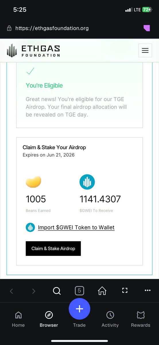 My $GWEI allocation claimed because I want to help the hungry team <a href="/ETHGasOfficial/">ETHGAS</a>. If they weren’t hungry, they would be moving so wired. 

The signs :
- The 4K capped beans per gas spent. Imagine someone who spent 100k on gas having almost same beans as someone who spent 7k 🤧