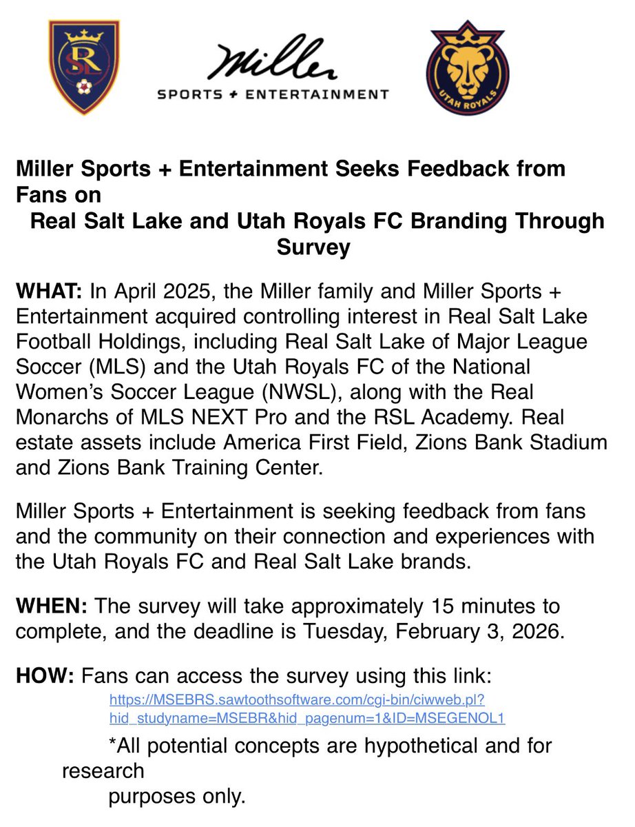 andyblarsen's tweet image. Think it’s funny that the ownership group that kept the “Utah Jazz” for 35 years is considering changing RSL’s name.

RSL has a championship! Yes it’s a goofy name… keep it anyway! Also GOODNESS GRACIOUS PLEASE INVEST IN PLAYERS ON THE FIELD THAT’S ALL FANS WANT