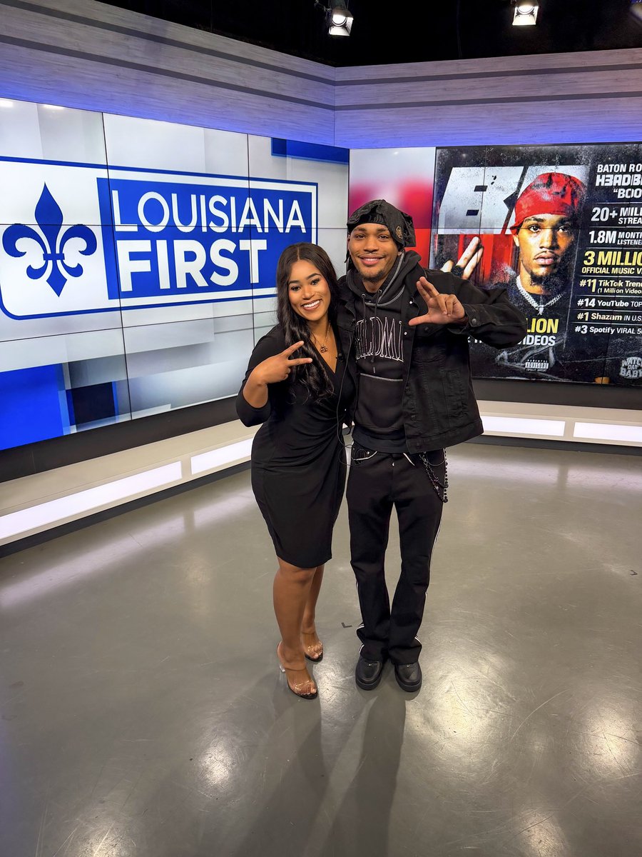 SydneySimone1's tweet photo. Baton Rouge Rapper H3adband Shawty, the artist going viral for the βBooβ song, stopped by Louisiana First News.
Tune in to FOX 44 tomorrow for the interview as he talks about his success with a #1 song on TikTok, nearly 20M+ streams, tour, and whatβs next. π #BooChallenge https://t.co/gDS65YlYs7
