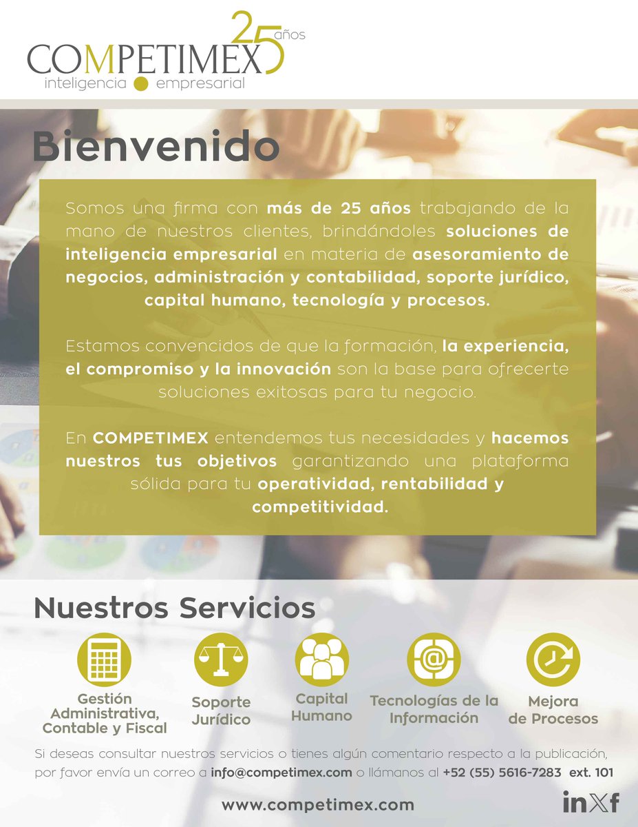 CompetimexSC's tweet photo. 2026 será un año retador para las empresas.
Crecimiento limitado y menor consumo exigirán eficiencia operativa, control de costos, optimización fiscal y gestión estratégica del flujo de efectivo. 
Más: https://t.co/ObOj60Rl5U

Contacto: info@competimex.com

#EstrategiaEmpresarial https://t.co/u2mbx7B2lc