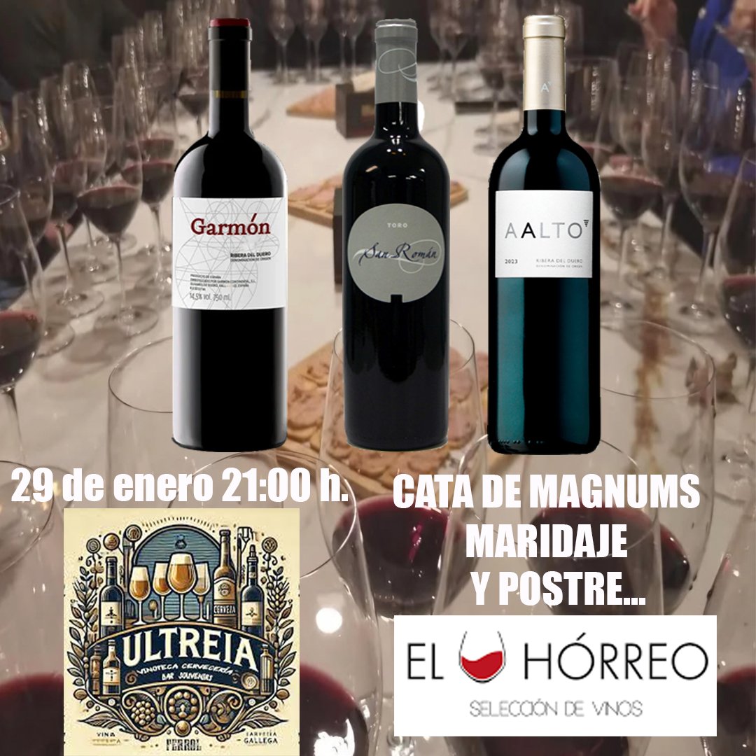 Preparando una sesión de cata de 3 Mágnum de vinos con D.O. Ribera del Duero y Toro en la Cervecería Ultreia de Ferrol para el próximo 29 de enero. +Info por privado #wine